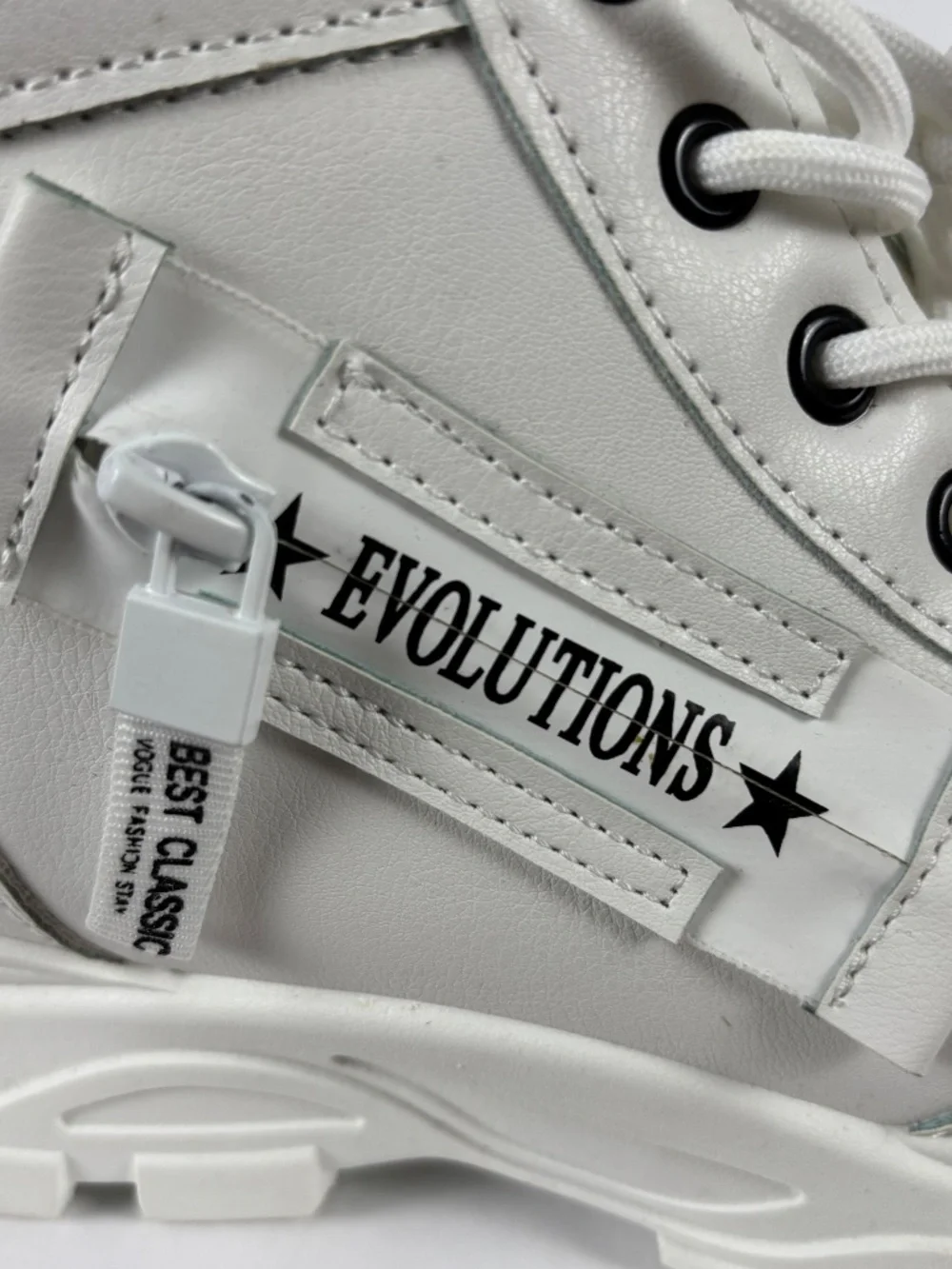 Evolutions, White Ankle Sneaker/Boot, Fashion Evolutions Best Classic, 8.5-EU39